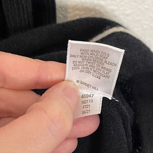 Garnet Hill Oversized Cashmere Blend Striped Turtleneck Sweater Tunic Size Small - Picture 6 of 8